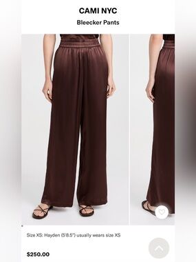 Cami NYC Bleecker Silk Pant - Chocolate Brown - XS